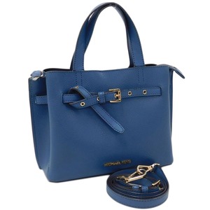 1 jpy # beautiful goods Michael Kors 2way bag blue group leather usually using shopping MICHAEL KORS #E.Bmmr.tI-05