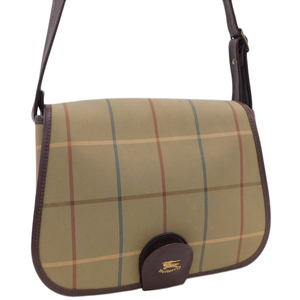 1 иен # прекрасный товар Burberry сумка на плечо хаки серия парусина × кожа модный BURBERRY #E.Csi.Gt-16