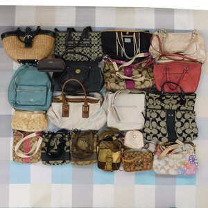 1 jpy # beautiful goods equipped Coach 20 point summarize hand * shoulder * tote bag signature * Madison COACH #E.Csi.Ar-13