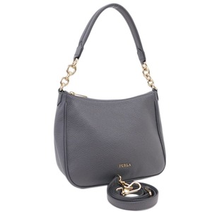 1 jpy # as good as new Furla 2way bag gray series leather diagonal .. lady's usually using commuting FURLA #E.Bii.Gt-16
