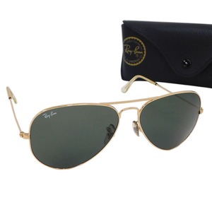 1 jpy # ultimate beautiful goods RayBan sunglasses RB3025 gold group metal aviator case attaching Ray*Ban #E.Blp.eC-14