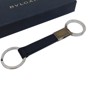 1 иен # BVLGARY кольцо для ключей металл × кожа оттенок серебра для мужчин и женщин ....BVLGARI #E.Bll.zE-06