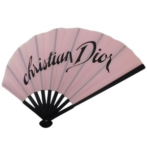 1 иен # прекрасный товар Dior веер розовый × оттенок черного ткань полиэстер вентилятор подарок Novelty не продается Christian Dior #E.Bii.hP-13