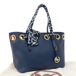 1 jpy # ultimate beautiful goods Michael Kors tote bag PVC blue group lady's handbag shoulder ..MICHAEL KORS #E.Bii.An-29