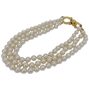 1 jpy # as good as new Ferragamo pearl necklace pearl white series gun chi-niSalvatore Ferragamo #E.Bee.zE-06