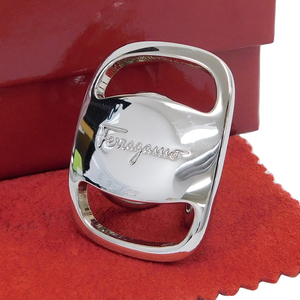 1 jpy # ultimate beautiful goods Ferragamo scarf ring metal silver group ....Salvatore Ferragamo #E.Bmu.zE-06