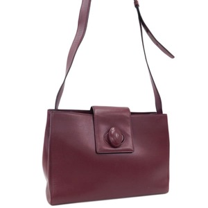 1 иен # прекрасный товар Cartier сумка на плечо бордо серия кожа Must линия .... обычно используя Cartier #E.Csrs.oR-13