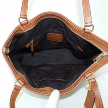 1円 ■ 極美品 コーチ 2WAYバッグ ブラウン系 シグネチャー PVC×レザー 大きめ F33998 COACH ■E.Bge.zE-26_画像7