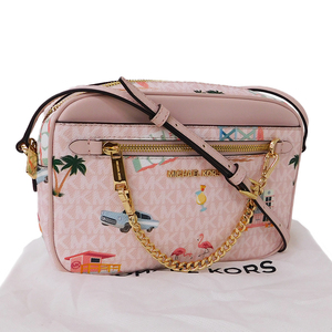 1 jpy # as good as new Michael Kors shoulder bag pink series flamingo pattern summer PVC MICHAEL KORS #E.Begr.tI-25