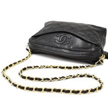 1円 ◎美品 CHANEL シャネル チェーンショルダーバッグ タッセル ココマーク ラムスキン レザー ブラック◎E.Crir.oT-24_画像7