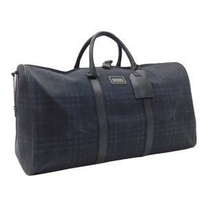 1 иен # Burberry сумка "Boston bag" оттенок черного nova проверка полиуретан × кожа мужчина Burberry #K.Csmr.oR-03