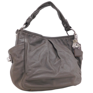 1 jpy # ultimate beautiful goods Coach one shoulder bag 13412 gray series leather usually using ....COACH #E.Aoo.Gt-20