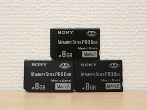 SONY　メモリースティック PRO Duo 8GB 3枚セット　初期化済み　送料84円