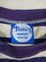 Foote's フッティーズ リンガー Tシャツ ロゴ 刺繍 パープル ボーダー サイズＭ_画像4