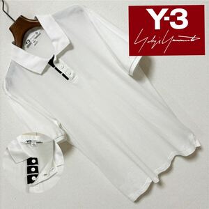  superior article #Y-3 adidas Yohji Yamamoto # Logo embroidery kanoko polo-shirt with short sleeves S white white black Adidas Yohji Yamamoto