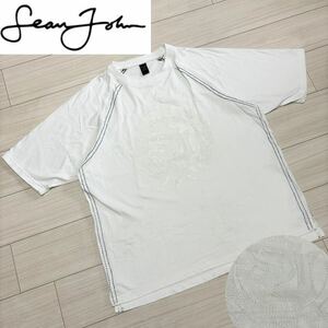 00s хорошая вещь #Sean John Sean John # вышивка большой размер футболка XXL белый белая отстрочка эмблема over Silhouette Vintage 