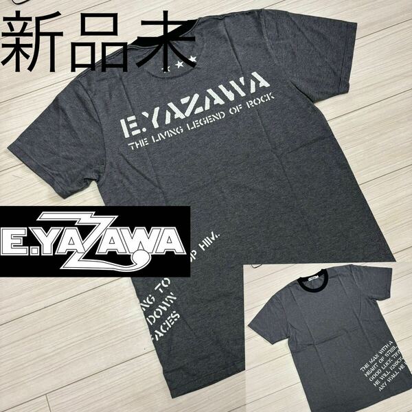 新品未■E.YAZAWA 矢沢永吉■ミリタリー ステンシル リンガー Tシャツ L グレー LEGEND OF ROCK バンT バンドTシャツ デッドストック