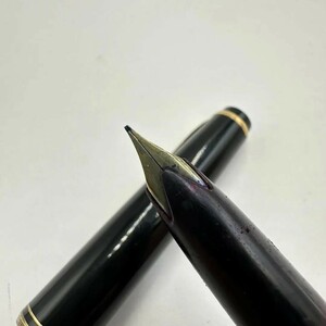 F327-U35-98 ◎ MONTBLANC モンブラン No.24 万年筆 ホワイトスター ブラックカラー ゴールドクリップ 文房具 筆記用具 ③