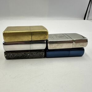 F115 まとめ ◎ Zippo ジッポー 5点まとめセット オイルライター Windy ゴールドカラー ブルーカラー 無地 他 喫煙具 5点火花あり ①の画像5