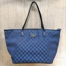 H626-I58-667 kate spade NEW YORK ケイトスペード トートバッグ キャンバス ネイビー サイズ(約):縦24.5cm 横44.5cm マチ13cm ⑥_画像1