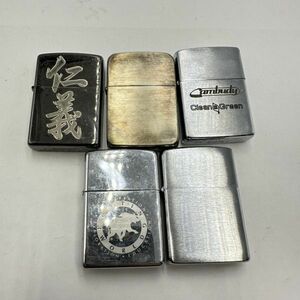 H185 まとめ ◎ Zippo ジッポー オイルライター 5点まとめセット ハンティングワールド 仁義 他 喫煙具 喫煙グッズ 4点火花あり ①