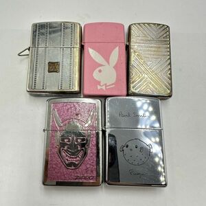 H187 まとめ ◎ Zippo ジッポー オイルライター 5点まとめセット プレイボーイウサギ フグ 他 喫煙具 喫煙グッズ 4点火花あり ①