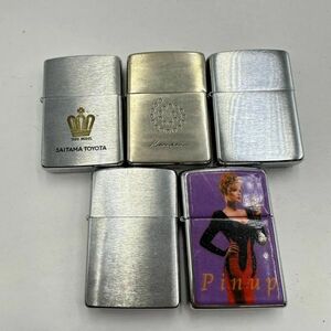 F307 まとめ ◎ Zippo ジッポー ローラー式オイルライター 5点まとめセット シルバーカラー 埼玉TOYATA Pinup 無地 ※火花あり