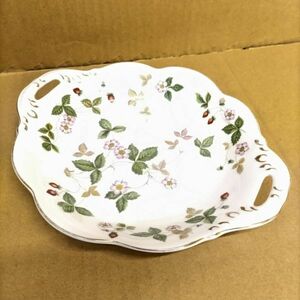 J637-SK10-792 WEDGWOOD ウェッジウッド ワイルドストロベリー プレート 菓器・菓子入れ サイズ(約):縦19cm 横22.5cm 高さ3cm ⑥