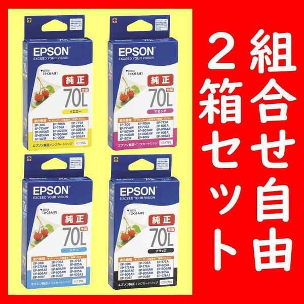 組合せ自由2箱セット エプソン純正 ICBK70L ICY70L ICM70L ICC70L 推奨使用期限2年以上 インクジェットカートリッジ