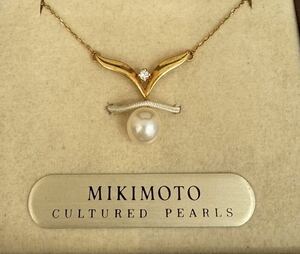MIKIMOTO CULTURED PEARLS K18 750 本真珠 パール7mm ネックレス ミキモト レディース 