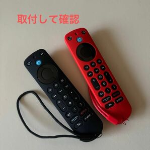 ★Amazon Fire TV Stick Alexa 対応音声認識リモコンPro 専用リモコンカバー 赤と黒 2個