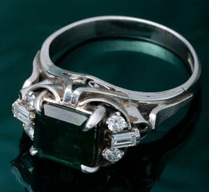 Pm850 emerald * diamond ring product number r23-283