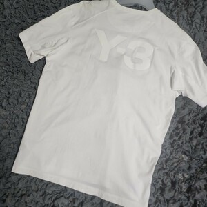 Y-3 Yohji Yamamoto Adidas Classic задний Logo вырез лодочкой короткий рукав футболка cut and sewn белый M
