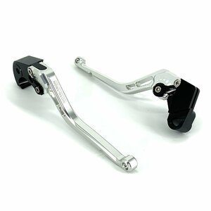 【新品 送料無料】MOTO-TRON クラッチ ブレーキ レバーセット EVO LONG LEVER YAMAHA FZ6 FAZER 他適合車種あり シルバー/黒