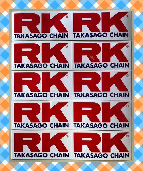 RK TAKASAGO CHAIN タカサゴチェーン　ステッカー　5シート10枚　バイクステッカー 