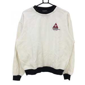 ルコック トレーナー 白×黒 ロゴ刺しゅう メンズ M ゴルフウェア le coq sportif