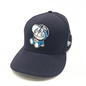 【超美品】ニューエラ×ドラえもん キャップ ネイビー ドラえもん刺しゅう 61.5cm ゴルフウェア New Era