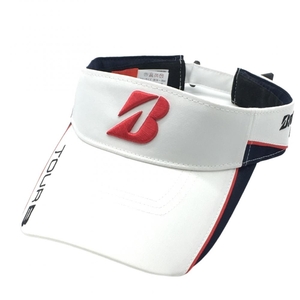  Bridgestone sun visor white × black solid Logo ....TOURB free size ( approximately 56-59cm) Golf wear Bridgestone