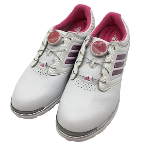 [ очень красивый товар ] Adidas туфли для гольфа белый × розовый Q46660 BOA adistar женский 23.0 Golf одежда adidas