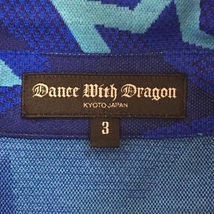 【美品】ダンスウィズドラゴン 半袖ポロシャツ ブルー×ライトブルー 星柄 メンズ 3(L) ゴルフウェア Dance With Dragon_画像4