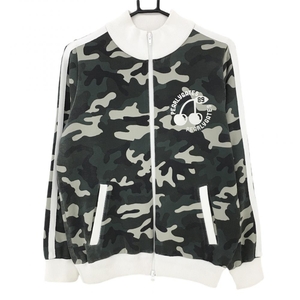  Pearly Gates knitted jacket khaki × white camouflage camouflage lady's 2(L) Golf wear PEARLY GATES