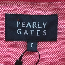 【新品】パーリーゲイツ ノースリーブポロシャツ レッド 織生地 吸水拡散 UVカット 日本製 レディース 0(S) ゴルフウェア PEARLY GATES_画像7