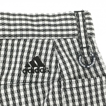 【超美品】アディダス ハーフパンツ 黒×ライトグレー チェック ロゴ刺しゅう メンズ SP ゴルフウェア adidas_画像3