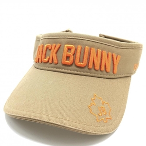【超美品】ジャックバニー サンバイザー ブラウン×オレンジ 立体ロゴ刺しゅう ゴルフウェア Jack Bunny
