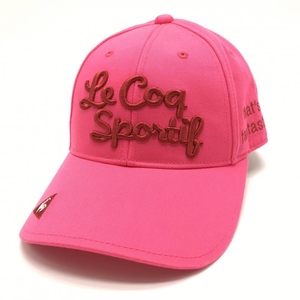  Le Coq cap pink × red solid ....F(55-57cm) Golf wear le coq sportif