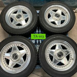 TA-103 激安 ホイール Weds KING OF MAD 16インチ 139.7 +25 6H スタッドレス 215/55R16 4本セット( ハイエース 現状品