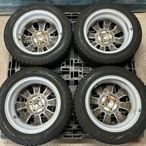 TA-104 激安 ホイール ララパーム 14インチ 4.5J +43 PCD100 4H スタッドレス 155/65R14 19年製4本セット( N-BOX ワゴンR デイズ 現状品_画像5