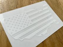 USA アメリカ国旗　地図形　星条旗ステッカー　ホワイト　Jeep ラングラー_画像4