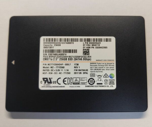 【中古】SAMSUNG SSD 256GB Sata 内蔵SSD PCパーツ 自作PC
