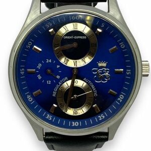 # operation goods * superior article Orient ORIENT EXPRESS OM-8004 self-winding watch /AT reverse side skeleton smoseko blue face men's wristwatch 